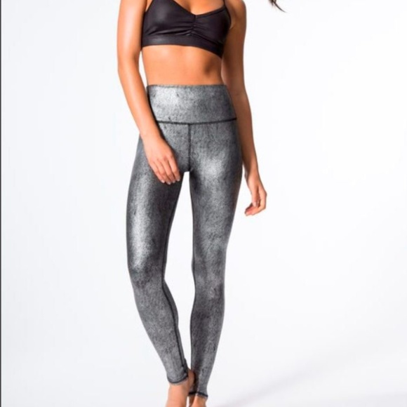 metallic yoga leggings